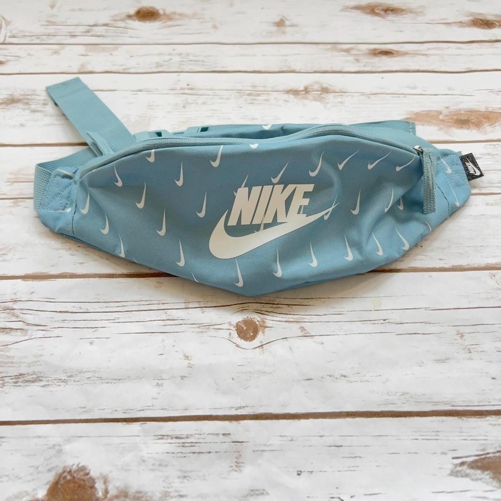 Nike Heritage Hip‎ Pack Light Blue All Over Swoosh Print Fanny Pack OS